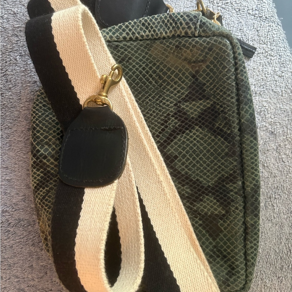CLARE V CROSSBODY SNAKE SKIN BAG